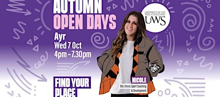 Ayr Campus Autumn Open Day, Oct 2026